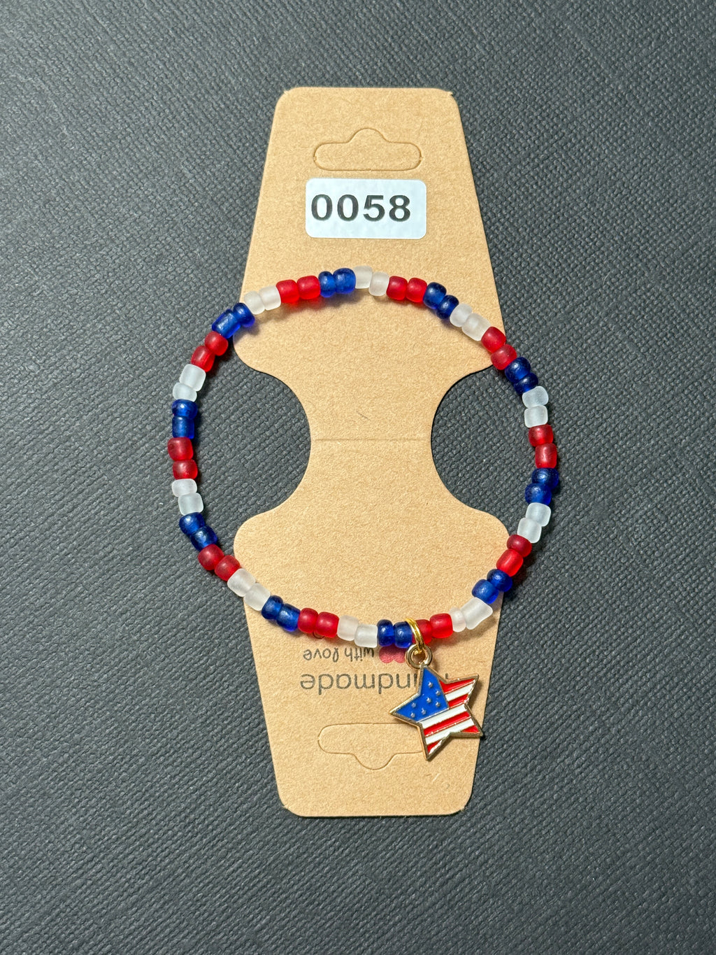 Patriotic Glass Bead Bracelet