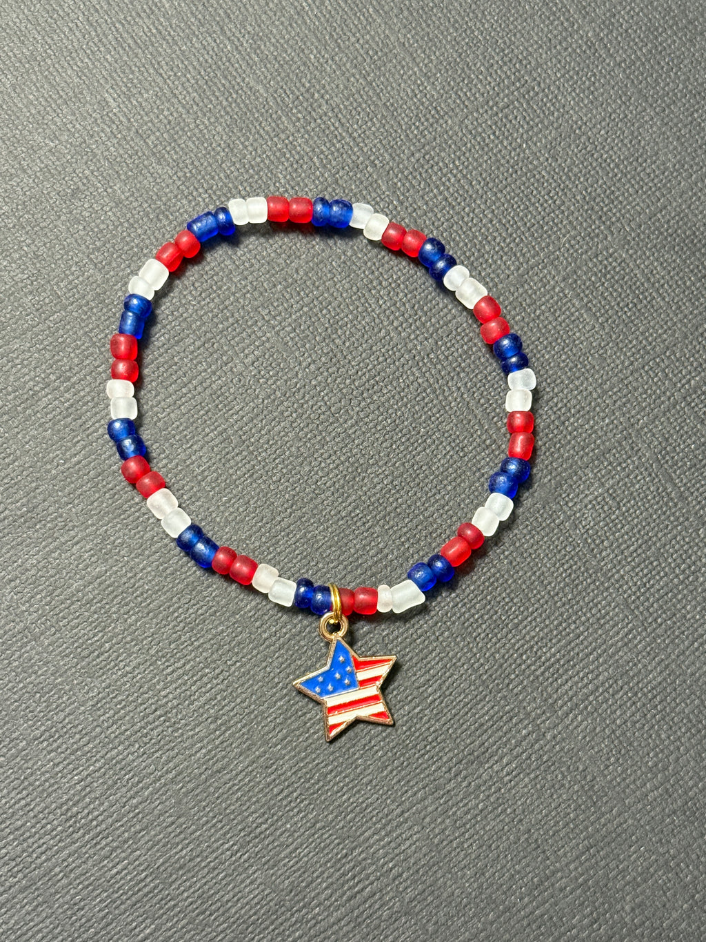 Patriotic Glass Bead Bracelet
